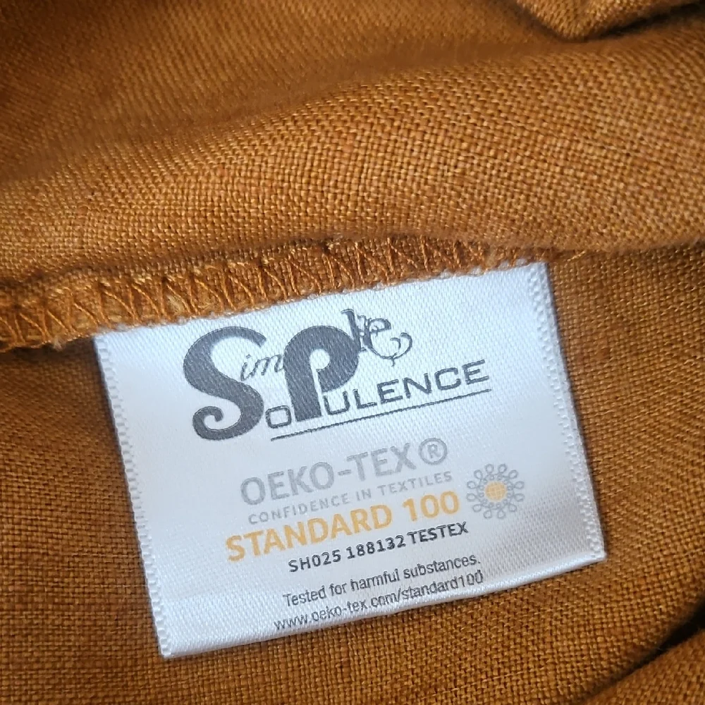 Simple Opulence Rust Carmel 100% Linen Washable Standard Pillowcases Shams Set
